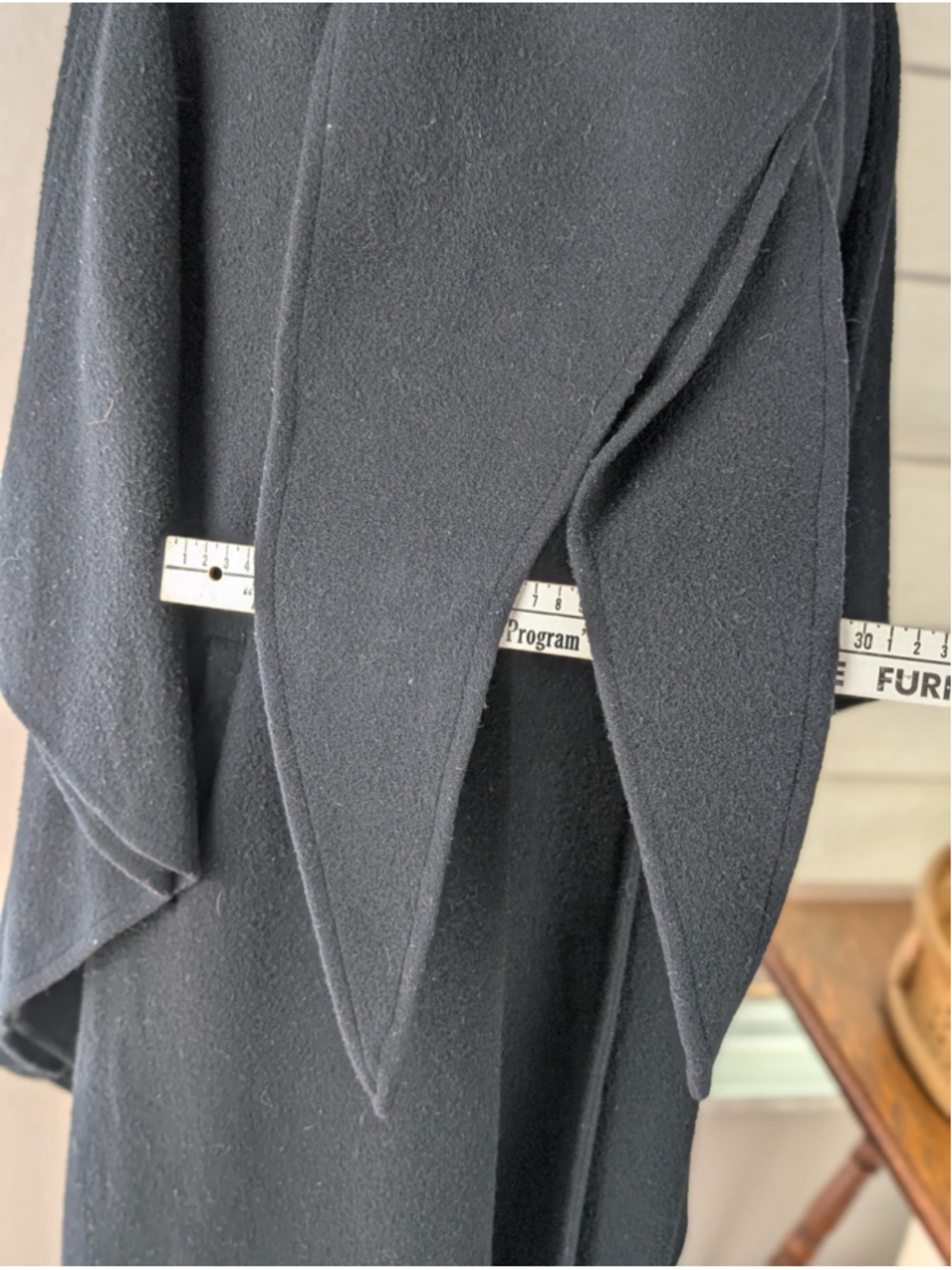 Vintage Forecaster Black Wool Cape Coat – Hooded Cape – Made in USA – Late 1970s - Picture 6 of 14